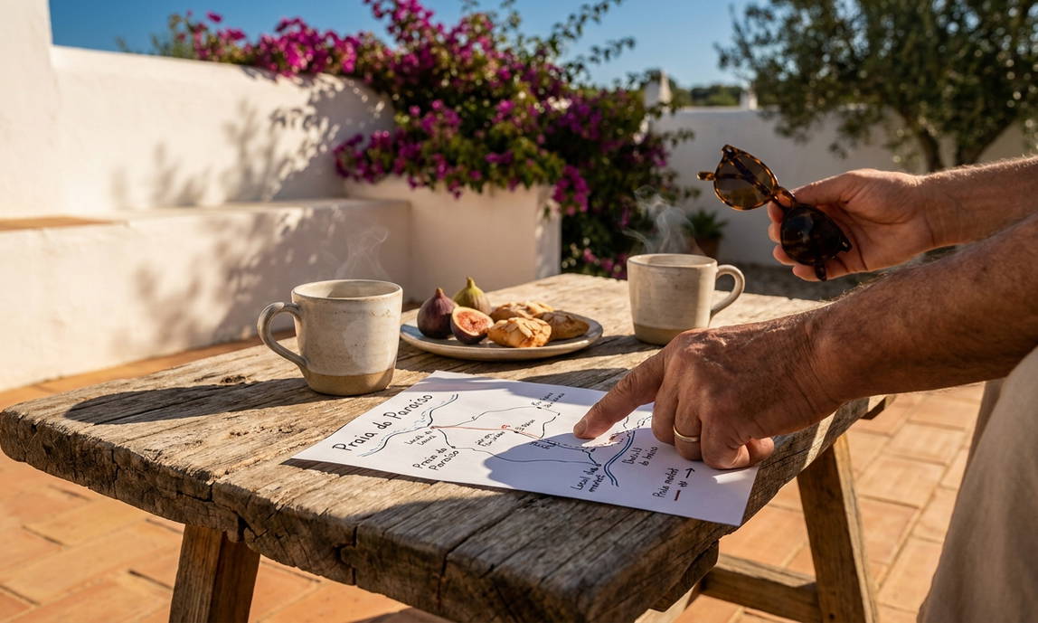 Illustratioun: August an der Algarve 2026: Wéi vermeit een d'Präiskletterung andeems een an enger Ënnerkunft beim Gastgeber iwwernuecht...