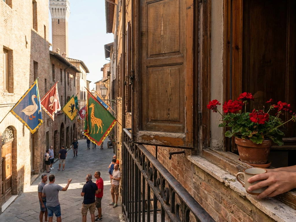 Illustration : Palio de Sienne 2026 : Vivez la course historique de l'intérieur en logeant...