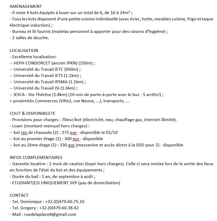 Colocation Charleroi 252652