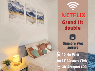 Chambre 2 – Colocation élégante, meublée et équipée