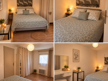 Unterkunft beim Gastgeber zur Miete in Mérignac - Foto 1 : Schlafzimmer-1