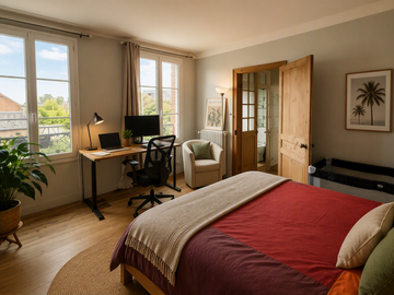 Chambre à louer pour deux semaines ou plus dans une grande maison