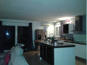 Room in a house with a swimming pool