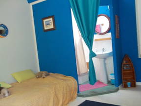 Habitación en una casa rodeada de naturaleza.
