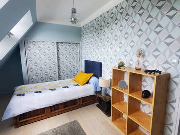 Unterkunft beim Gastgeber zur Miete in Rennes - Foto 1 : Schlafzimmer-1
