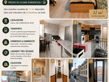 Piso compartido en renta en Argenteuil - foto 1 : otra estancia-1