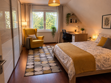 Unterkunft beim Gastgeber zur Miete in Bartenheim - Foto 1 : Schlafzimmer-1