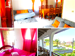 Orange Room - Cozy Villa In Pointe D'Or Aux Abymes - Air Conditioning