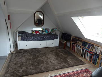 Roomlala | Wynajmę pokój na poddaszu o powierzchni 20m2 z toaletą, umywalką i prysznicem